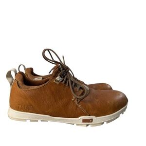True Linkswear OG Premium Tour Mens Size 7.5 Brown Leather Golf Shoes Zero Drop